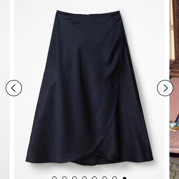 Boden Luscious Satiny Navy Skirt - Picture 2 of 4